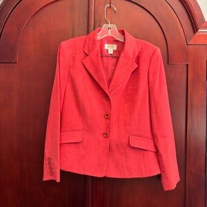 Talbots Vibrant Red Blazer Size 6 Petite